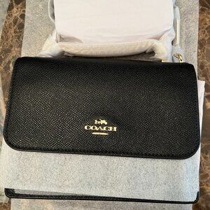 NWT Black/Gold Coach Mini Klare Crossbody in Crossgrain Leather